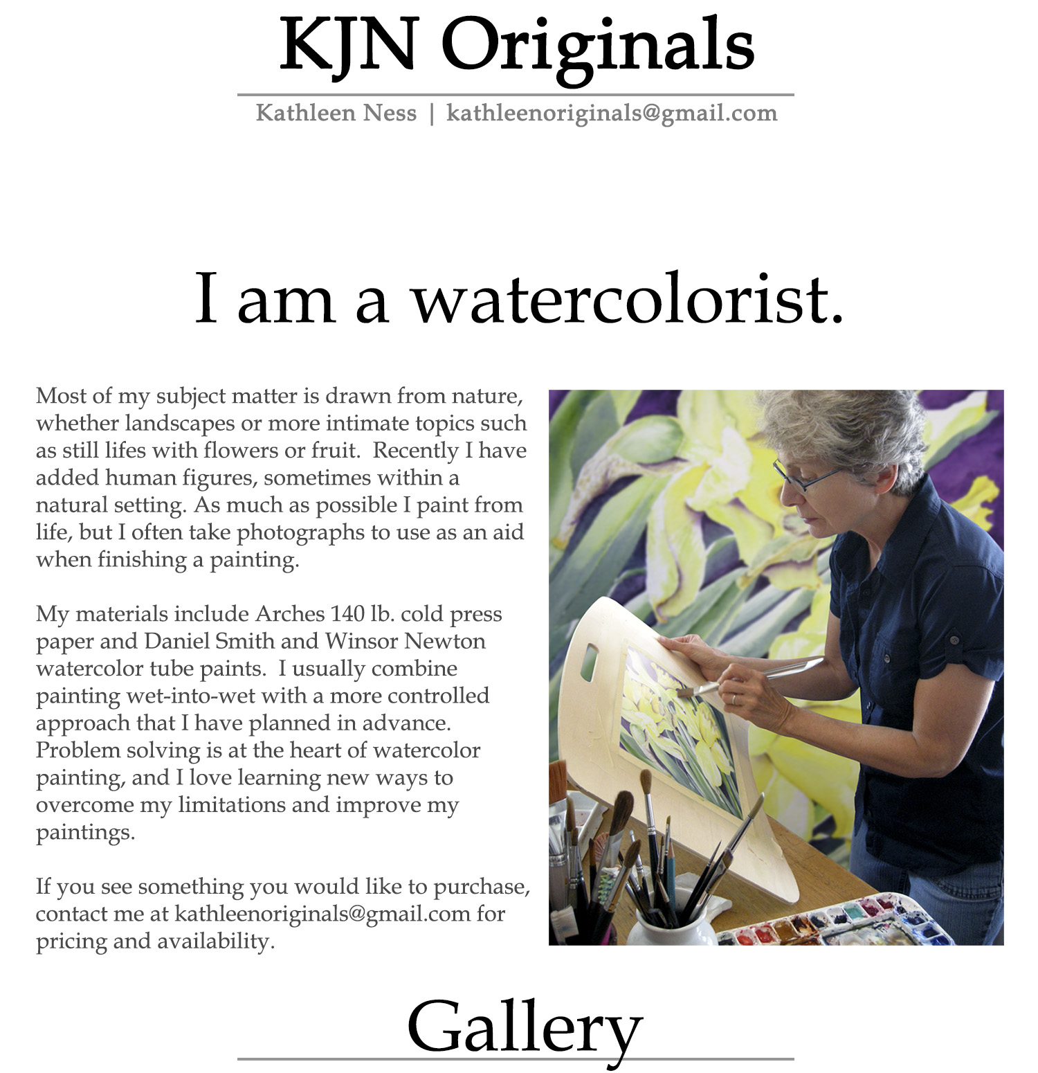 KJN Originals - Kathleen Ness, Watercolorist
